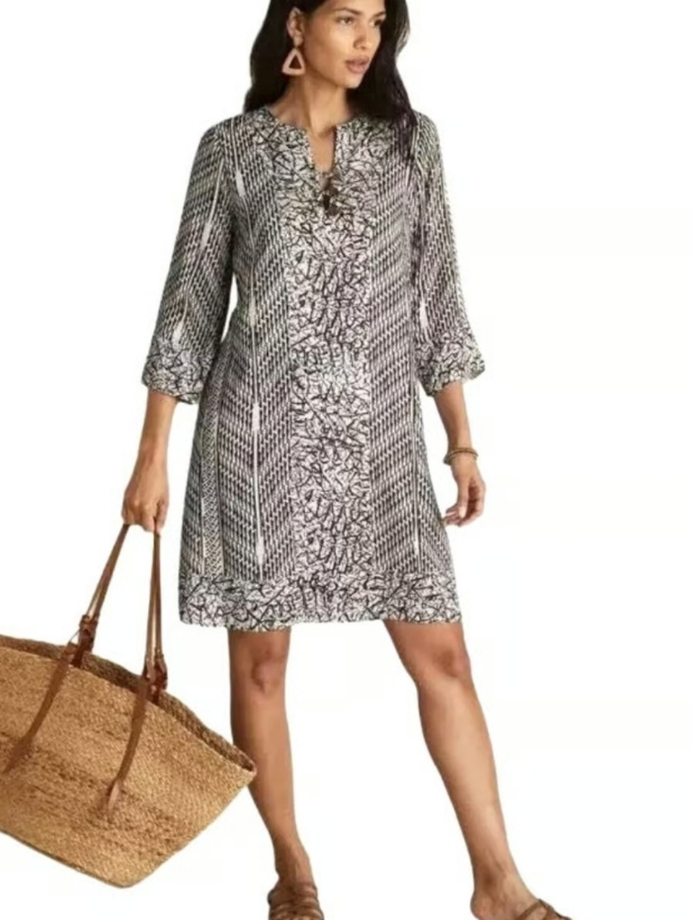 Soft Surroundings Raven Boho Beachy Dress New With Tags - Picture 3 of 11
